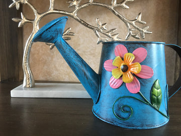 Colorful Metal Watering Can Planter Tabletop Décor - Artisticspacedecor